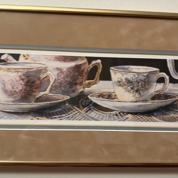 Framed and matted "TEA TIME" & "CHINA COLLECTION" BY HARRIET Nordby - Picture 3 of 10